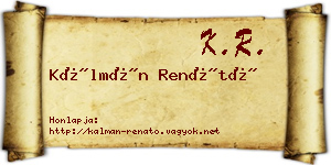 Kálmán Renátó névjegykártya